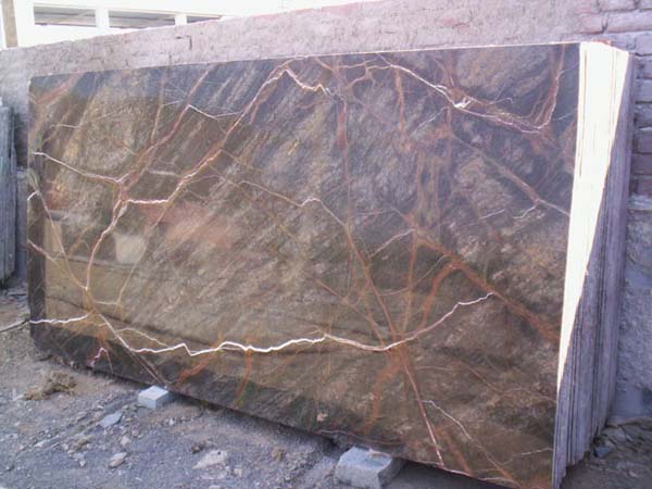 Rain forest Marble Bidasar Brown and RainForest Green